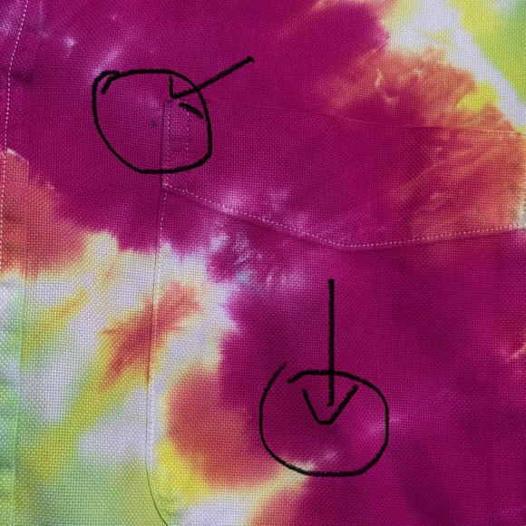 Lands' End Red and Yellow Casual Button Down Shirt - Picture 6 of 7